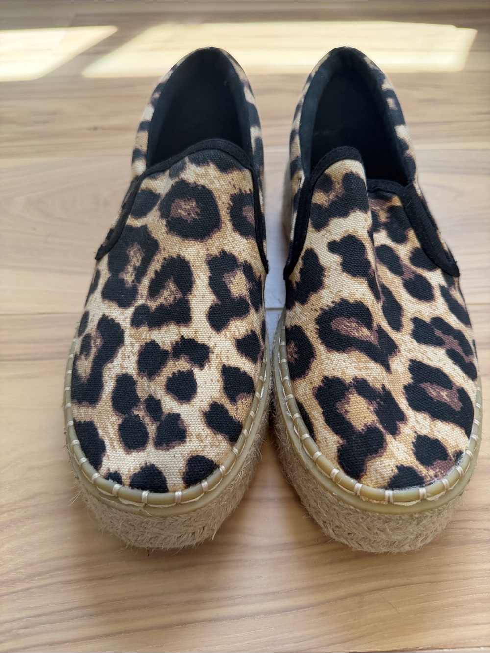 H&M Leopard Espadrille Platform Slip-On - Black & Tan